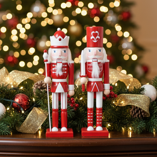 Red and White Nutcracker Christmas Ornament 31cm
