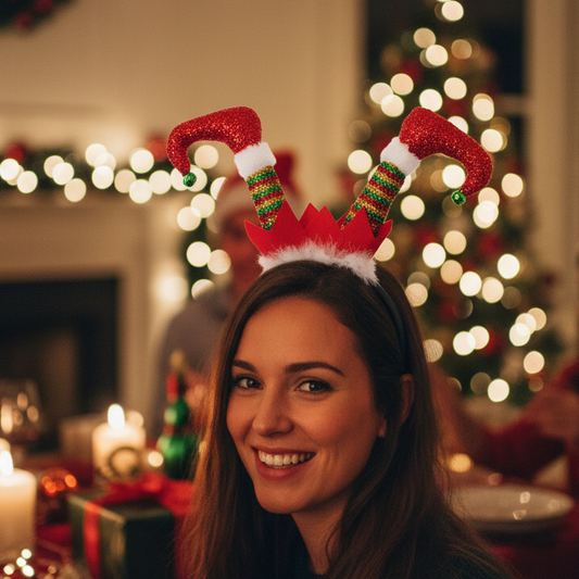 Elf Legs Red Christmas Headband