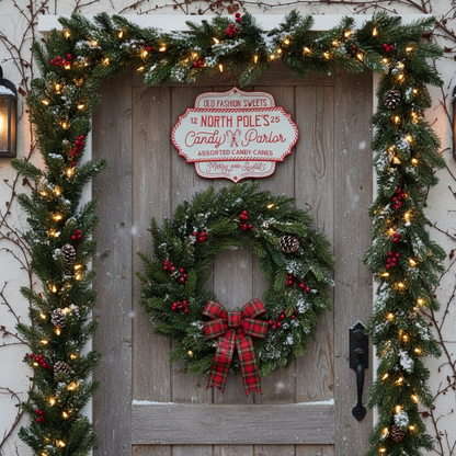 North Pole's Candy Parlor Christmas Wall Sign