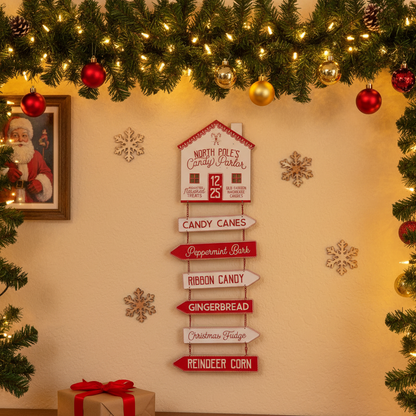 North Pole Candy Parlor Christmas Sign