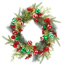 Load image into Gallery viewer, Red and Green Pre Decorated Wreath
