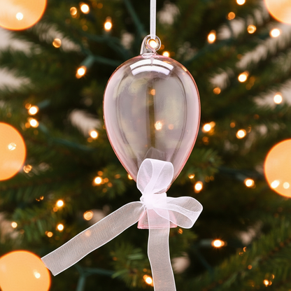 Pink Glass Balloon Hanging Christmas Tree Decoration