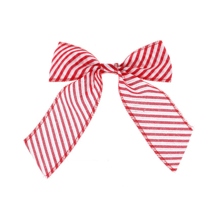 Candy Cane Stripe Bow Christmas Decoration 18cm
