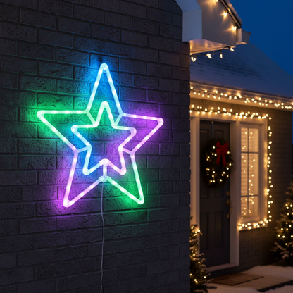 RGB Digital Star Christmas Display Decoration