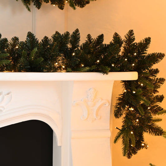 Pre Lit Warm White Firefly Lights Christmas Garland 180cm