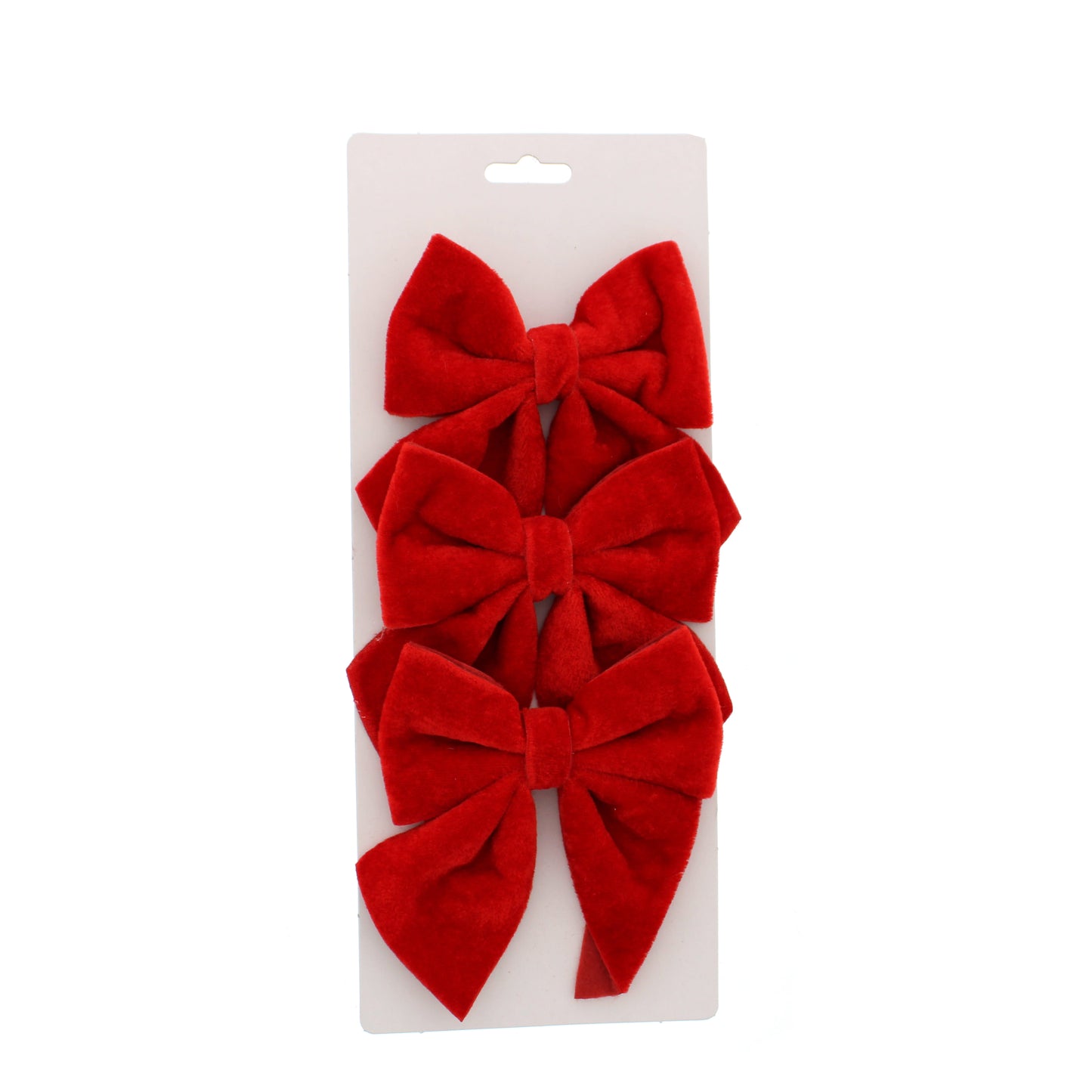 Pack of 3 Red Velvet Bows 15cm