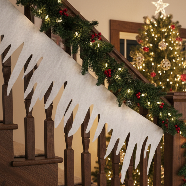 Christmas Fake Snow Deep Icicle Fringe