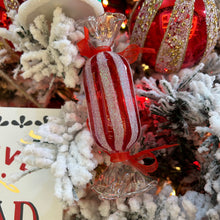 Load image into Gallery viewer, Candy Cane Sweet Glass Hanging Decoration
