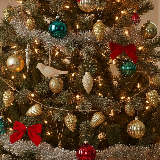 Gold Glass Pinecone Vintage Style Christmas Garland