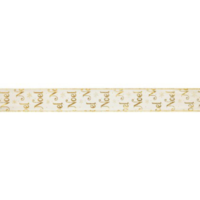 Cream and Gold Noel Ribbon