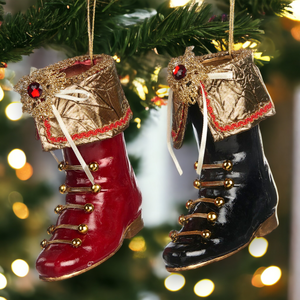 Christmas Victorian Style Boots Decoration