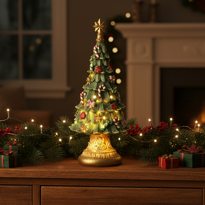 Christmas Tree with Gold Star Ornament 34cm