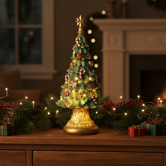 Christmas Tree with Gold Star Ornament 34cm