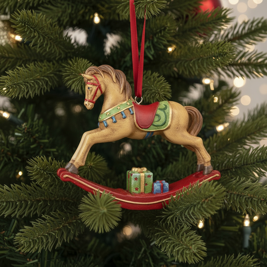 Victorian Style Rocking Horse Hanging Christmas Tree Decoration