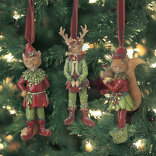 Load image into Gallery viewer, Christmas Forest Animals in Elf Clothing Hanging Decorations
