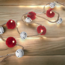 Load image into Gallery viewer, Christmas Bell and Pom Pom Garland LED

