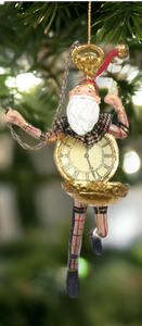 Royal Tartan Santa Clock Hanging Decoration