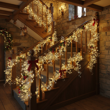 Silver Glitter Ivy Christmas Garland 180cm