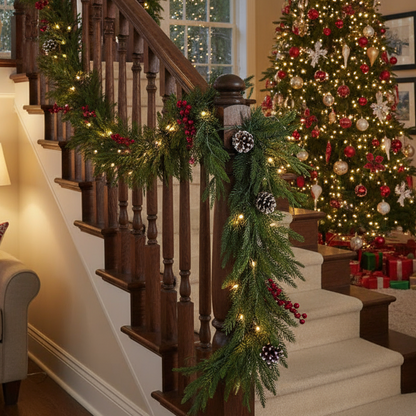 Waxed Pine Christmas Garland 180cm