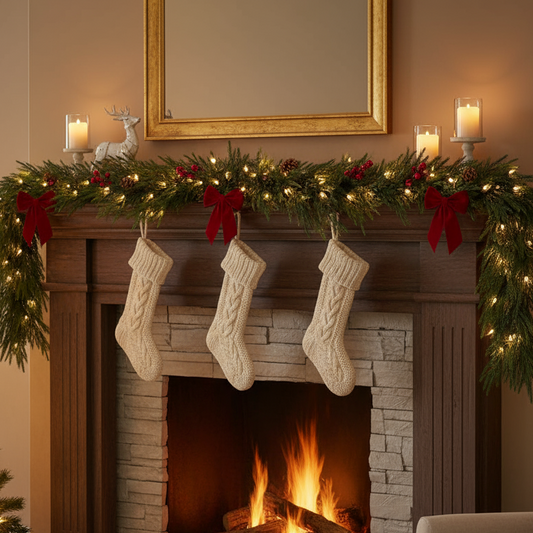 Waxed Pine Christmas Garland 180cm