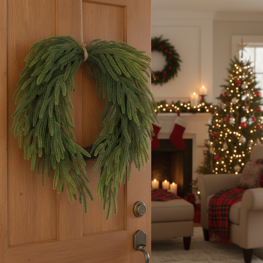 Waxed Pine Christmas Wreath 61cm