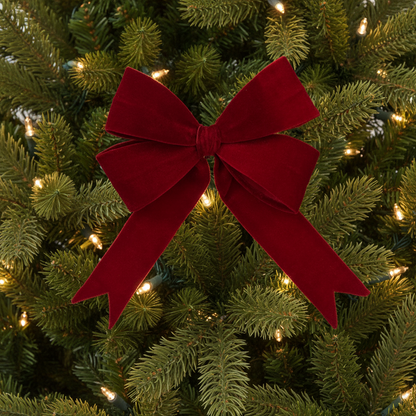 Red Velvet Wired Christmas Bow 35cm