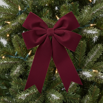 Burgundy Velvet Wired Christmas Bow 48cm