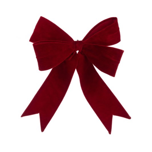Red Velvet Wired Christmas Bow 48cm