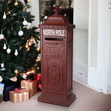 Load image into Gallery viewer, North Pole 3ft Red Vintage Post Box
