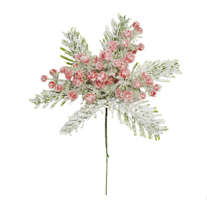 Frosted Berry Pine Christmas Pick 20cm