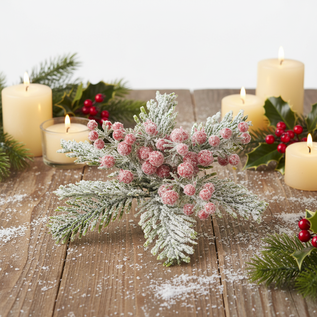 Decorative floral arrangement with pink flowers and green leaves on a white background