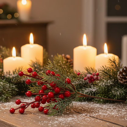 Red Berry Christmas Pick 22cm