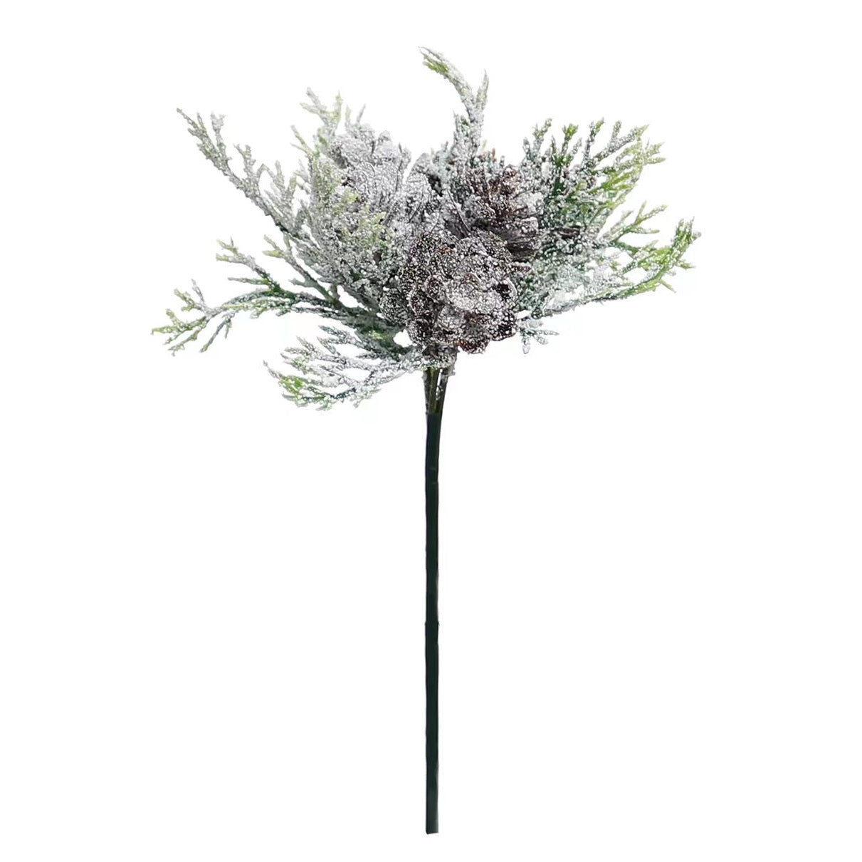 Frosted Foliage Cone Christmas Pick 20cm