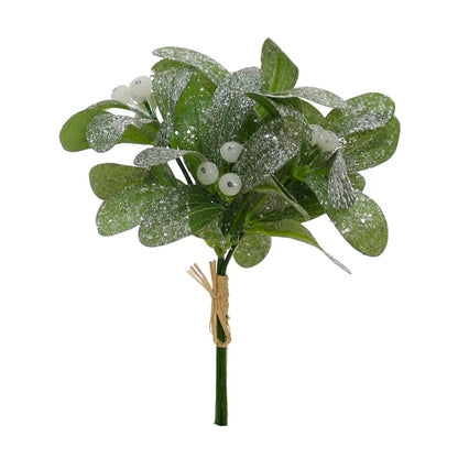 Frosted Mistletoe Christmas Pick 20cm