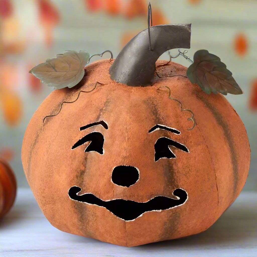 Large Metal Pumpkin Lantern