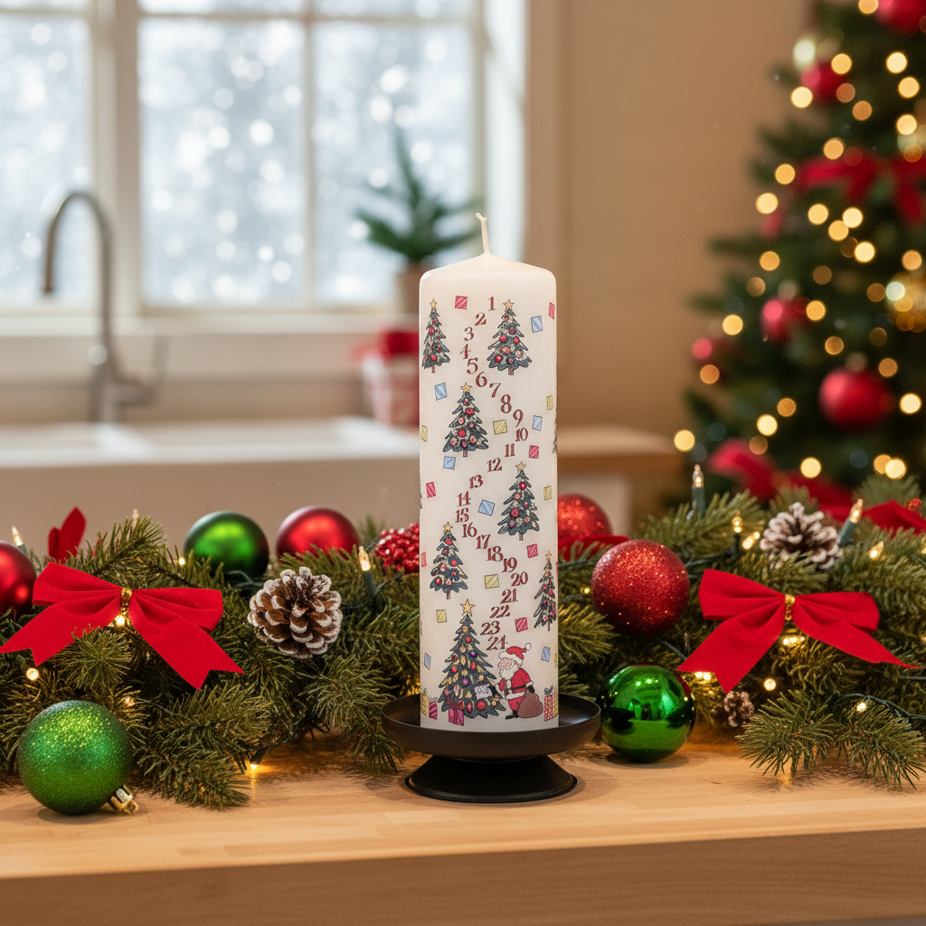Coppenrath Christmas Trees Advent Pillar Candle