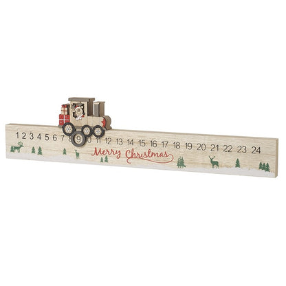 Train Merry Christmas Wooden Advent Rule