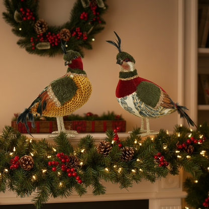 Christmas Woodland Birds Standing Display Decorations