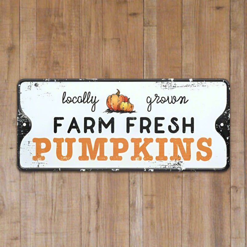 Farm Fresh Pumpkins Metal Sign