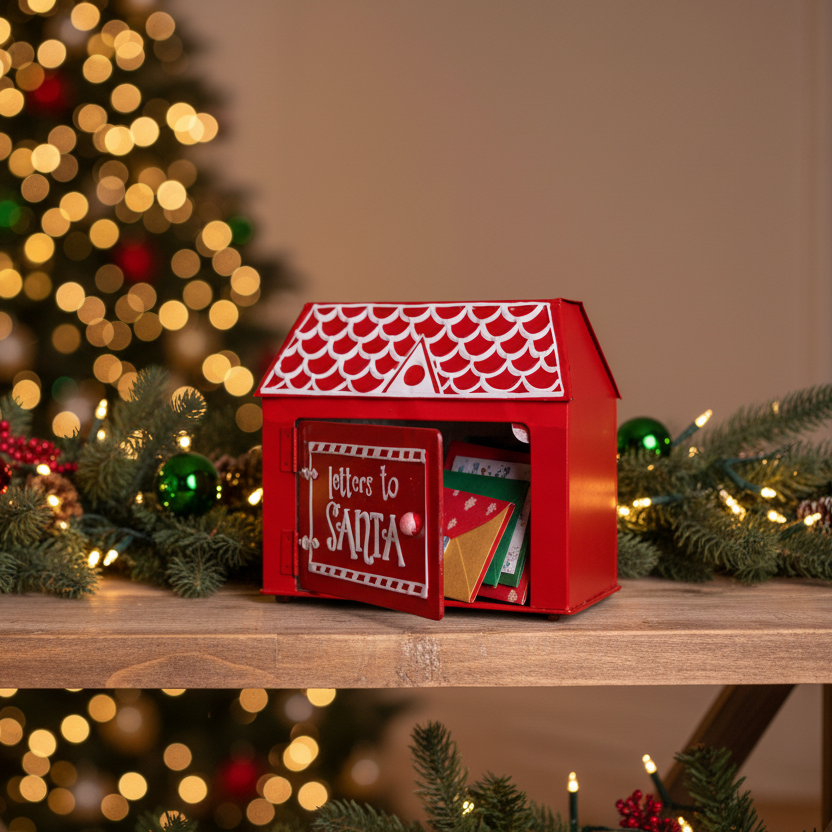 Christmas Gingerbread House Letters To Santa Red Post Box