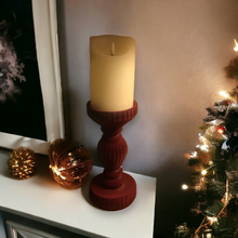 Load image into Gallery viewer, Burgundy Velour Candle Holder

