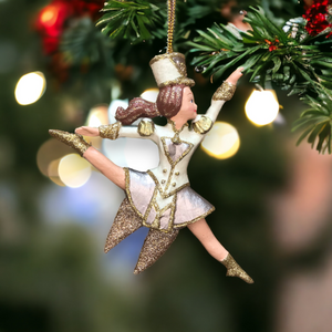 Christmas Nutcracker Ballet Dancer Cream And Gold