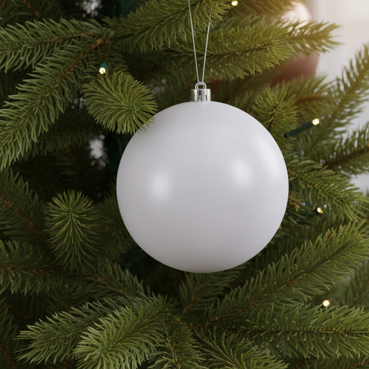 Winter White Matt Christmas Bauble 20cm