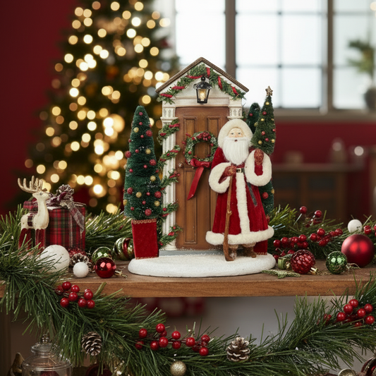 Katherine's Collection Santa At Door Christmas Scene