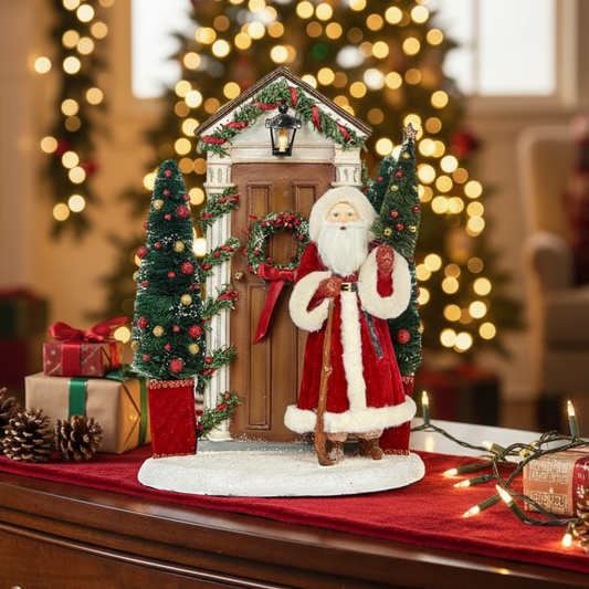 Katherine's Collection Santa At Door Christmas Scene