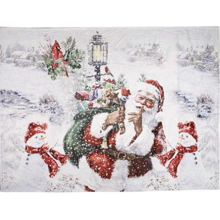 Santa Claus and Snowmen Christmas Throw