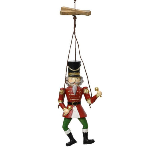 Hanging Puppet Style Nutcracker Christmas Decoration 10cm