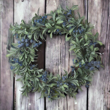 Load image into Gallery viewer, Christmas Blueberry and Mistletoe Wreath 60cm
