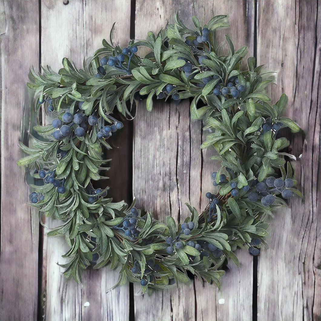 Christmas Blueberry and Mistletoe Wreath 60cm