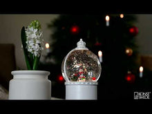 Load and play video in Gallery viewer, Konstsmide Nutcracker Snowmen Scene Water Spinner Lantern
